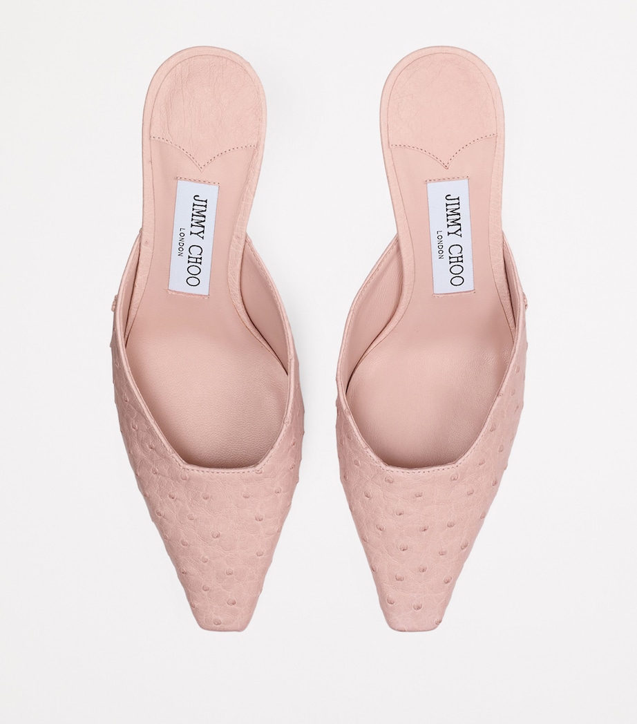 Ostrich Leather Vivi 65 Mules ROSE Image 2