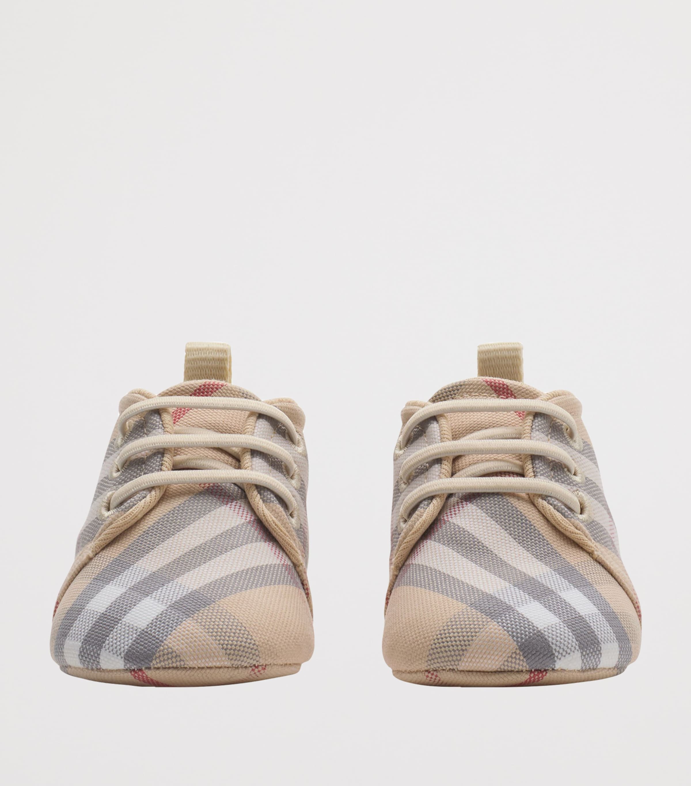 Cotton-Blend Check Booties PALE STONE IP CHECK Image 3