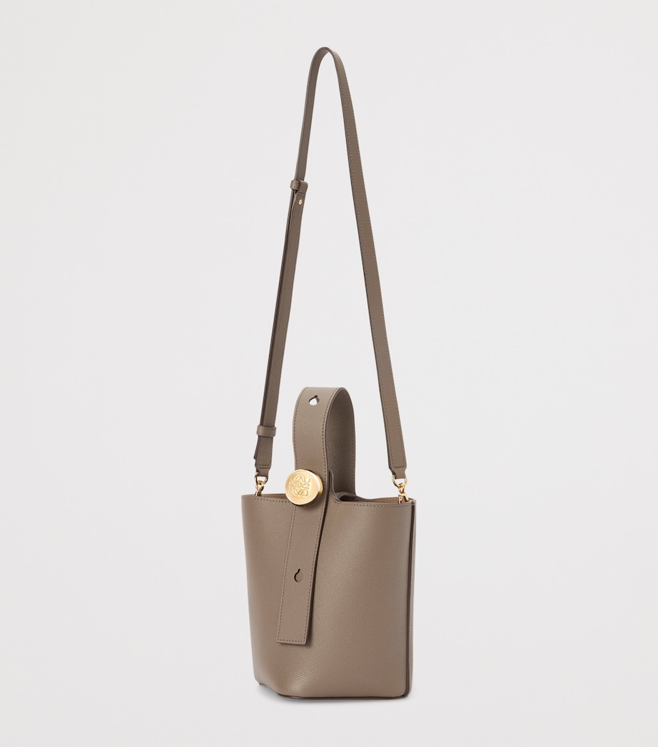 Mini Leather Pebble Bucket Bag TAUPE Image 4