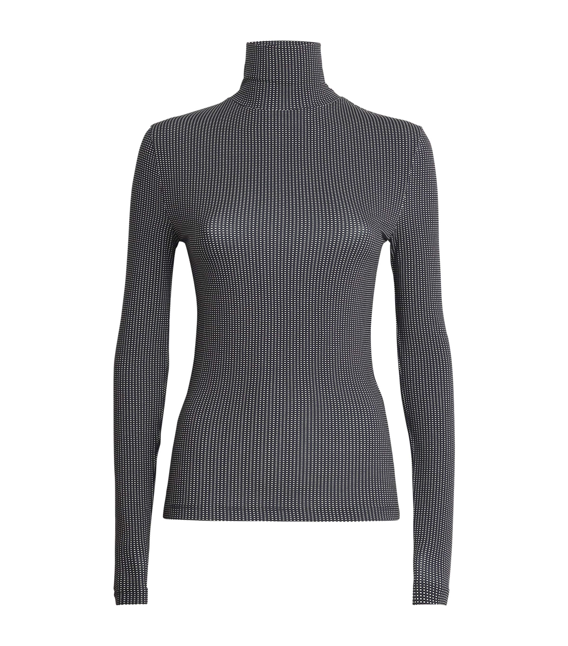 Claudie Pierlot Check Funnel-neck Top In Blue