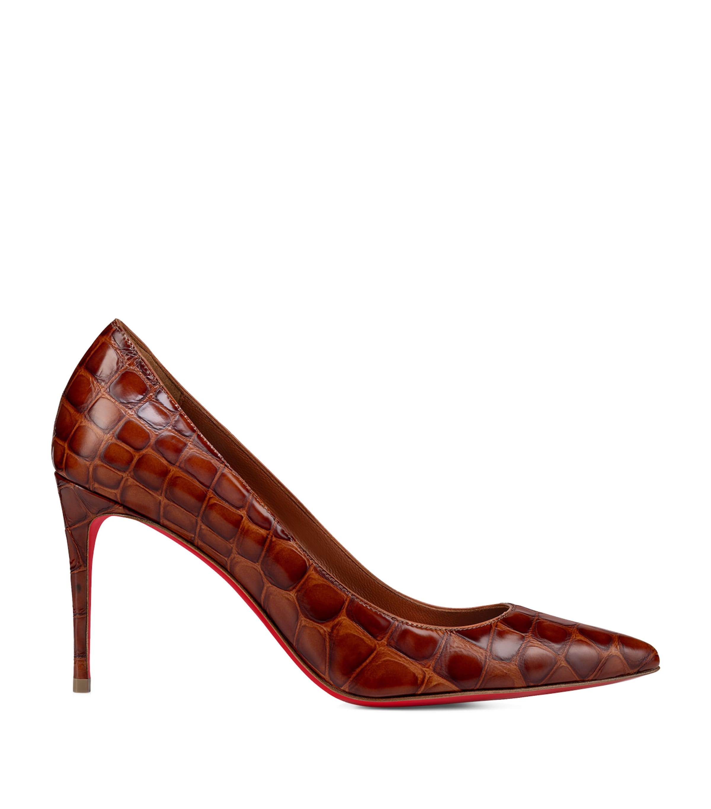 CHRISTIAN LOUBOUTIN KATE CROC-EMBOSSED LEATHER PUMPS 85 