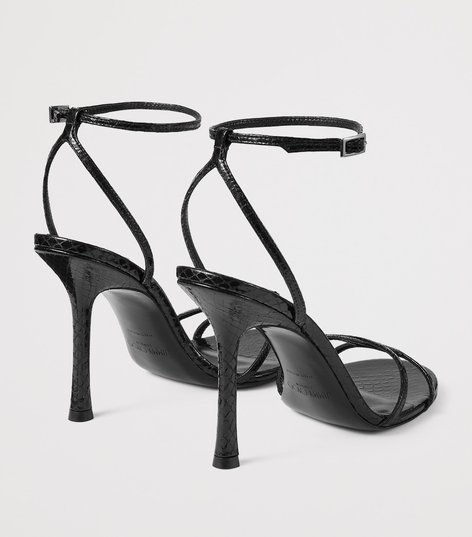 1998 Leo 100 Leather Heeled Sandals BLACK Image 4
