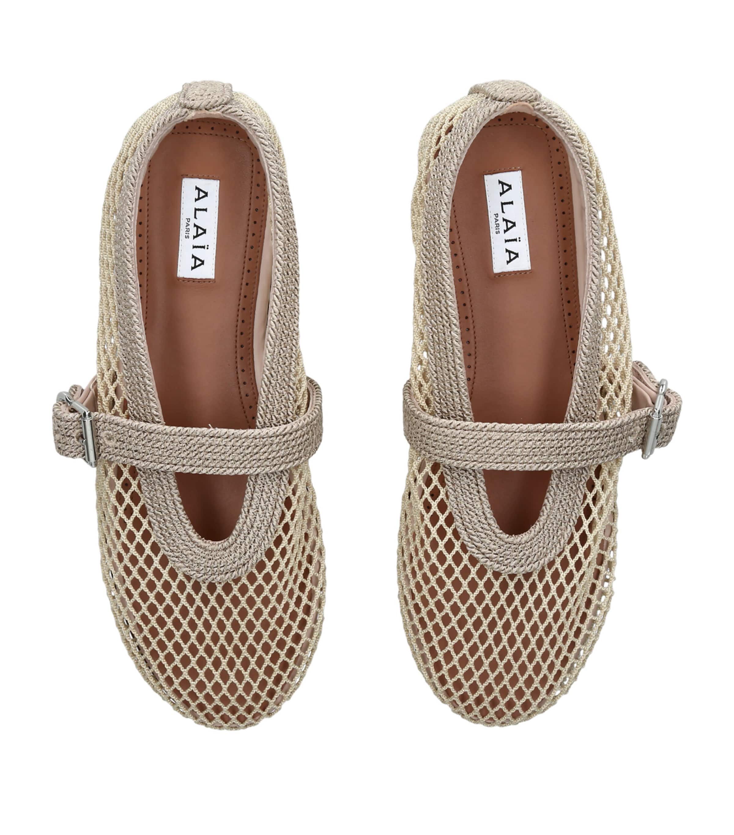 Alaïa Mesh Ballet Flats Beige Comb Image 4