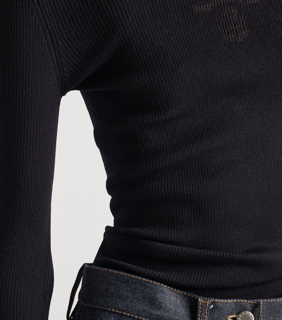 Wool-Blend Superfine Logo Sweater F0008 Image 6