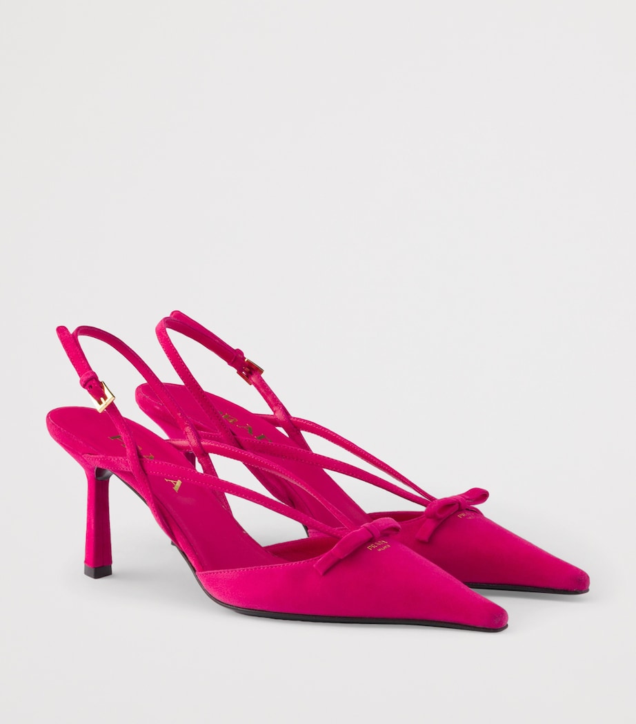 Prada Suede Slingback Pumps 75 Pink Image 2