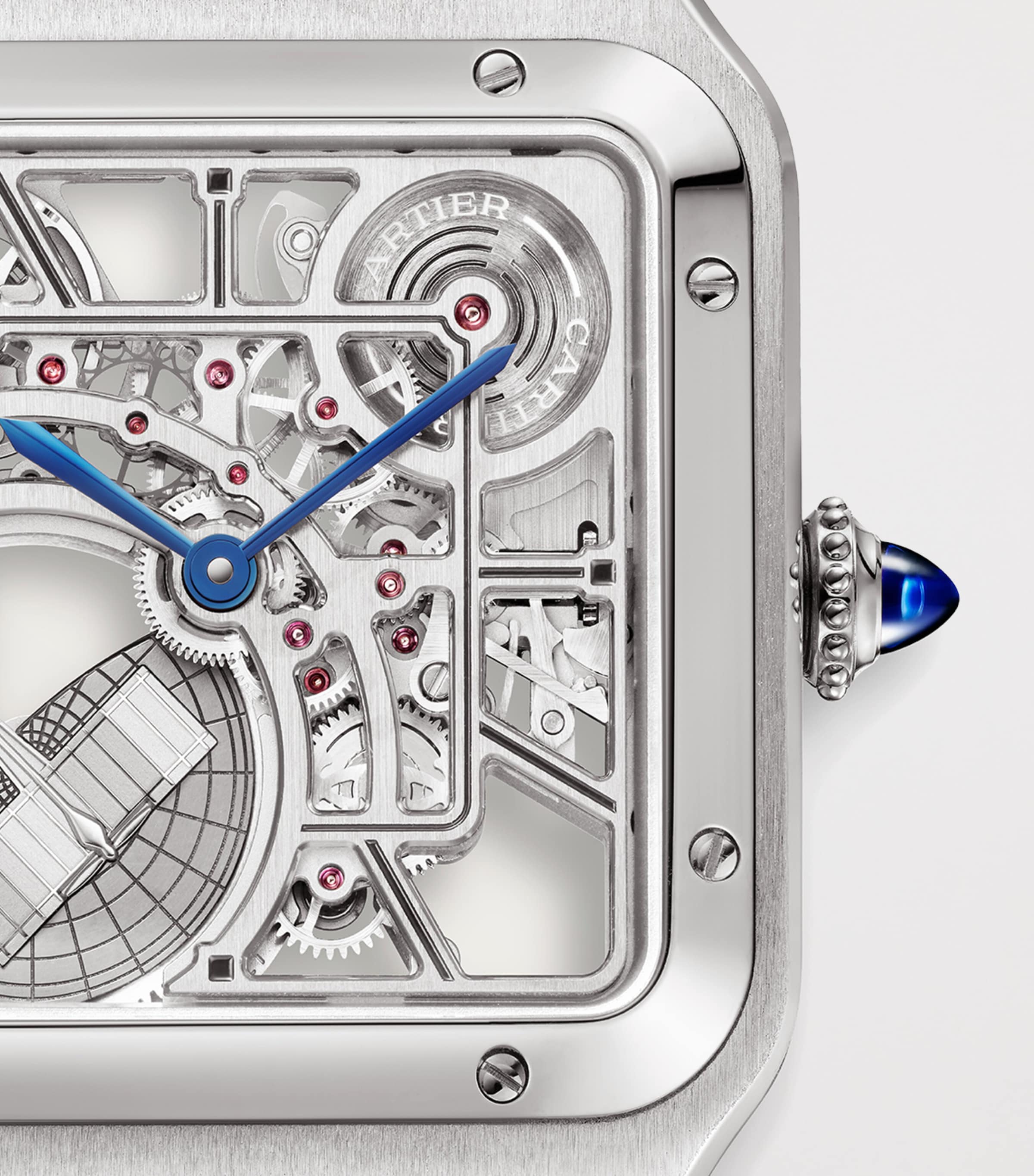 Cartier Stainless Steel Santos-Dumont Skeleton Watch 31mm Steel Image 5
