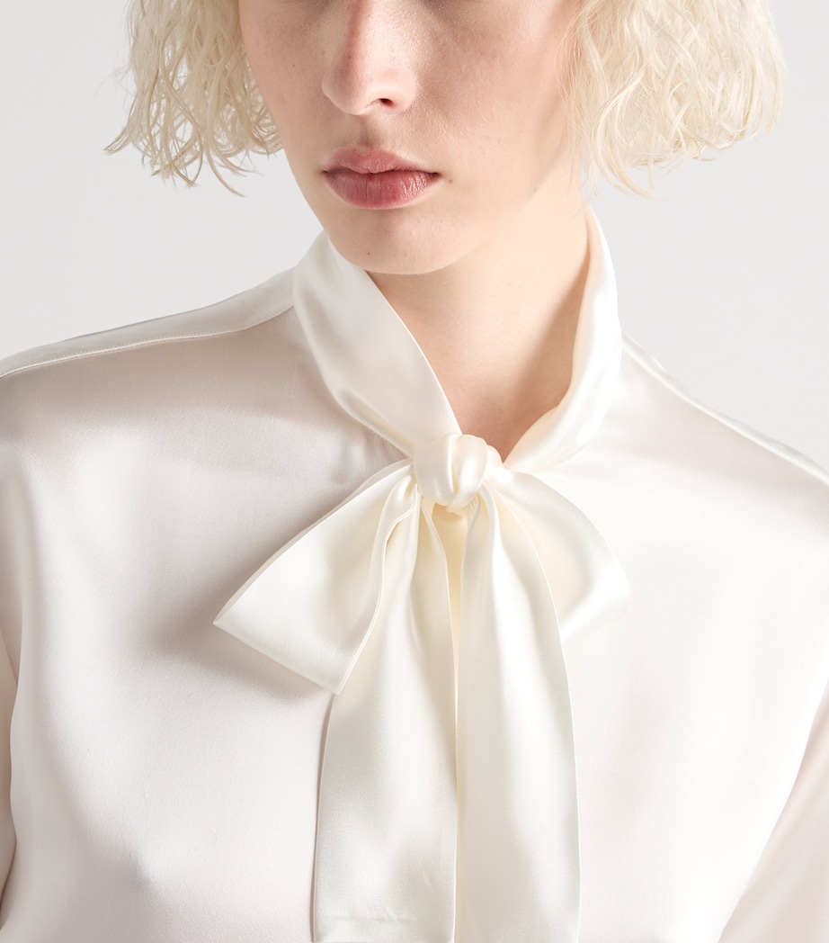 Satin Tie-Neck Blouse F0009 Image 4