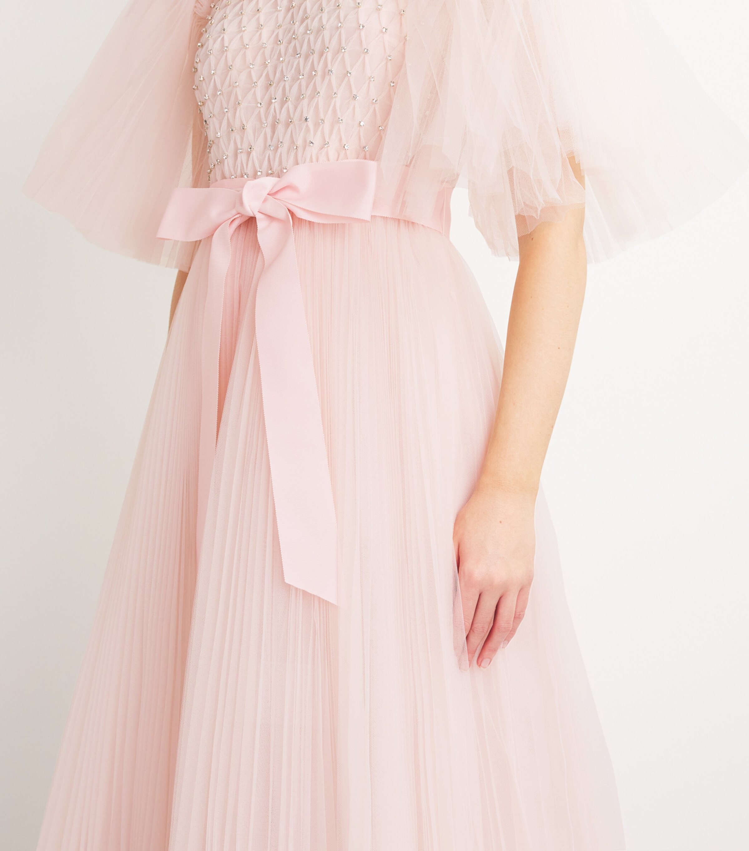 Huishan Zhang Womens Tulle Embellished January Gown Mauve Image 6