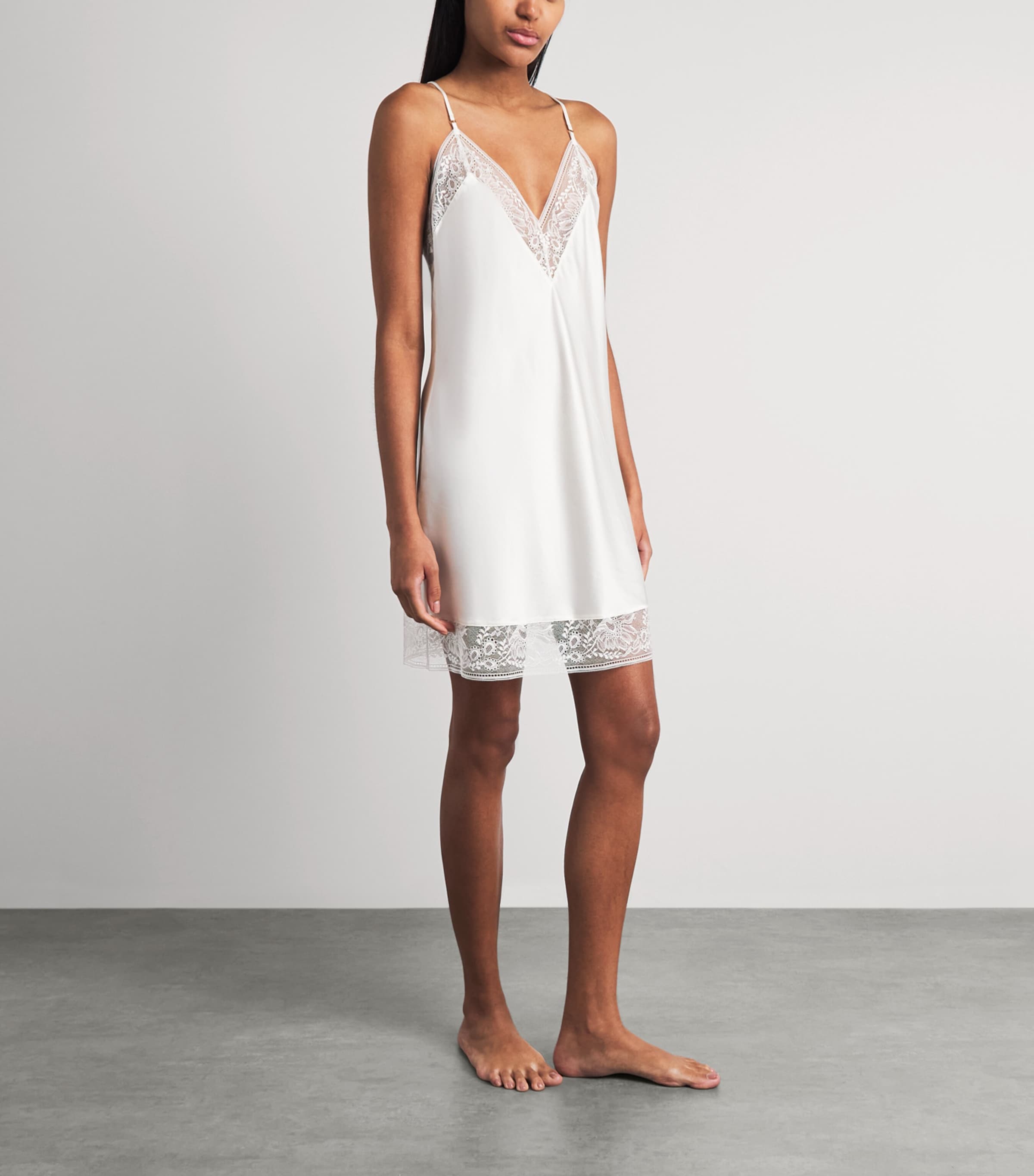 Aubade Womens Silk-Blend Midnight Whisper Nightdress Opale Image 2