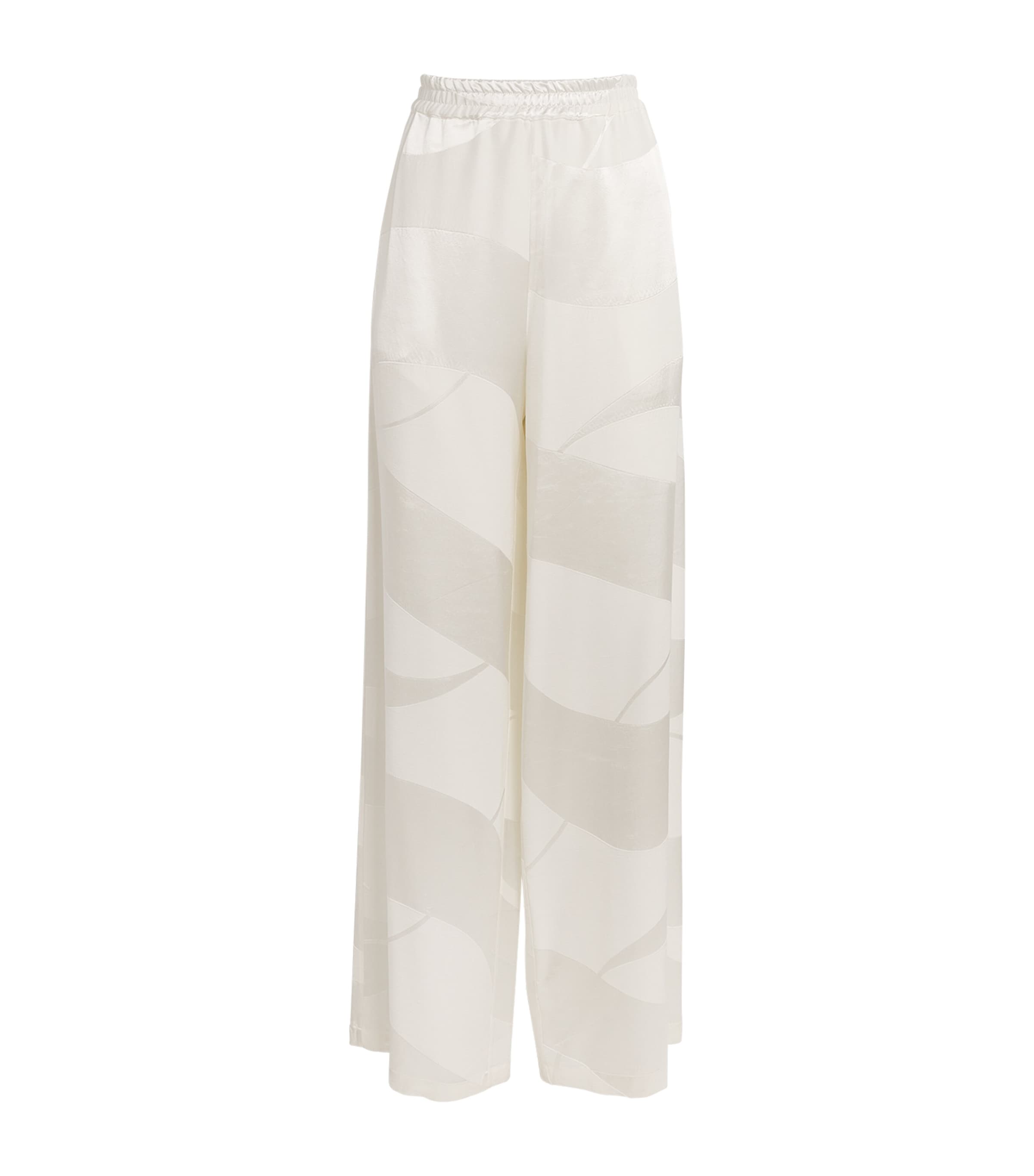 Delos Jacquard Clement Wide-leg Trousers In White