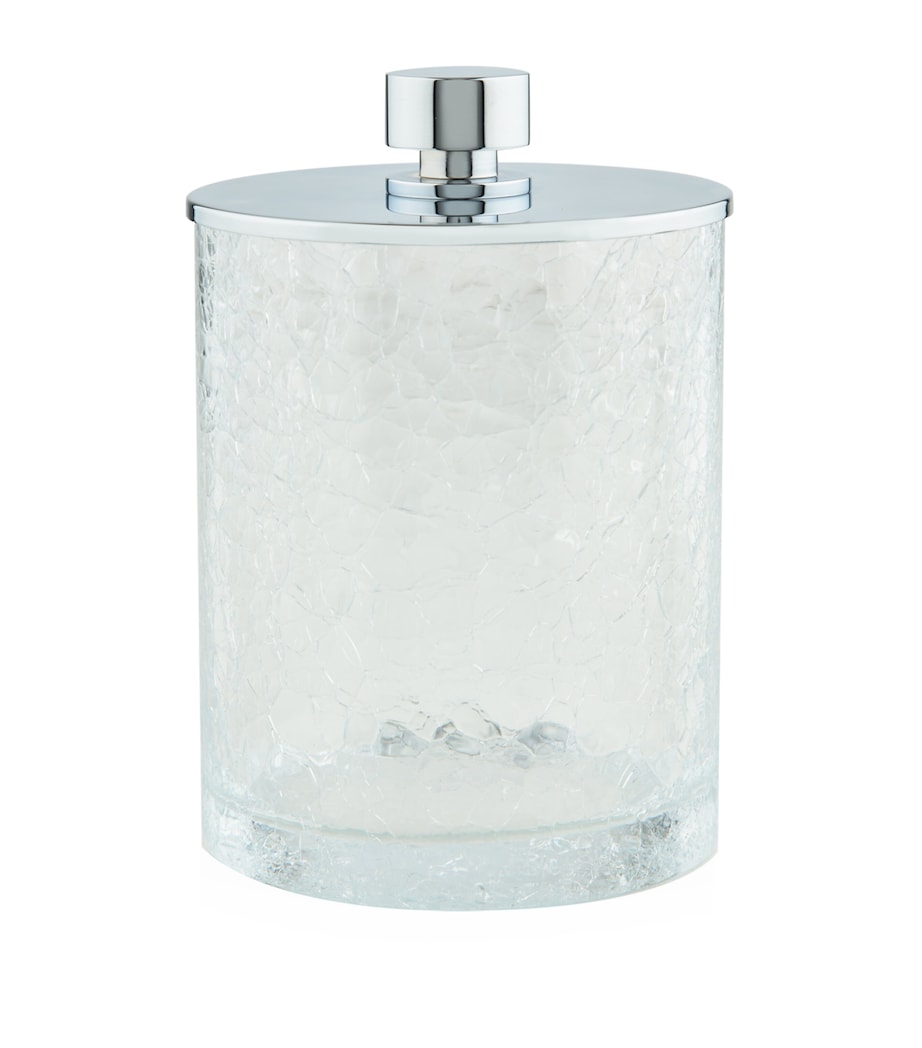 Large Cracked Crystal Jar SILVER Image 1