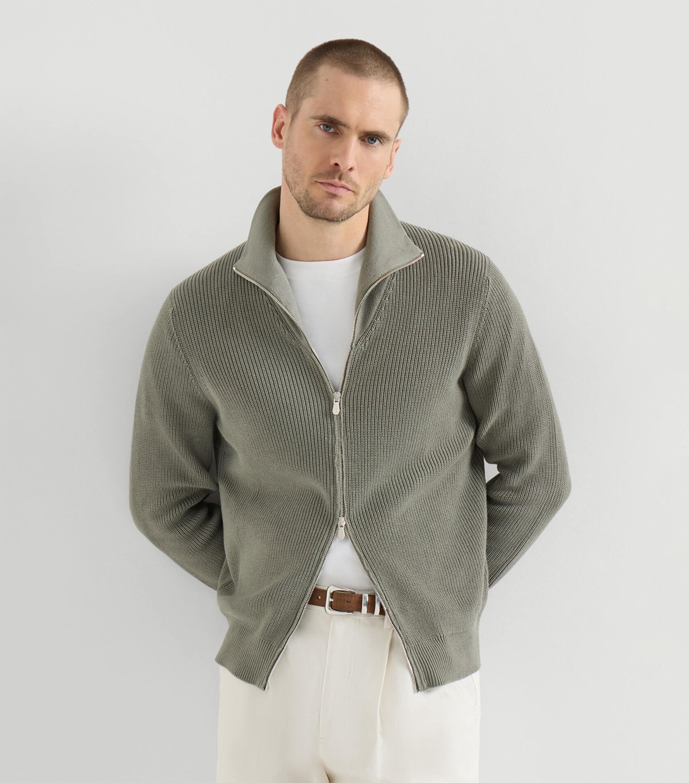 Brunello Cucinelli Mens Cotton Zip-Up Cardigan Image 2