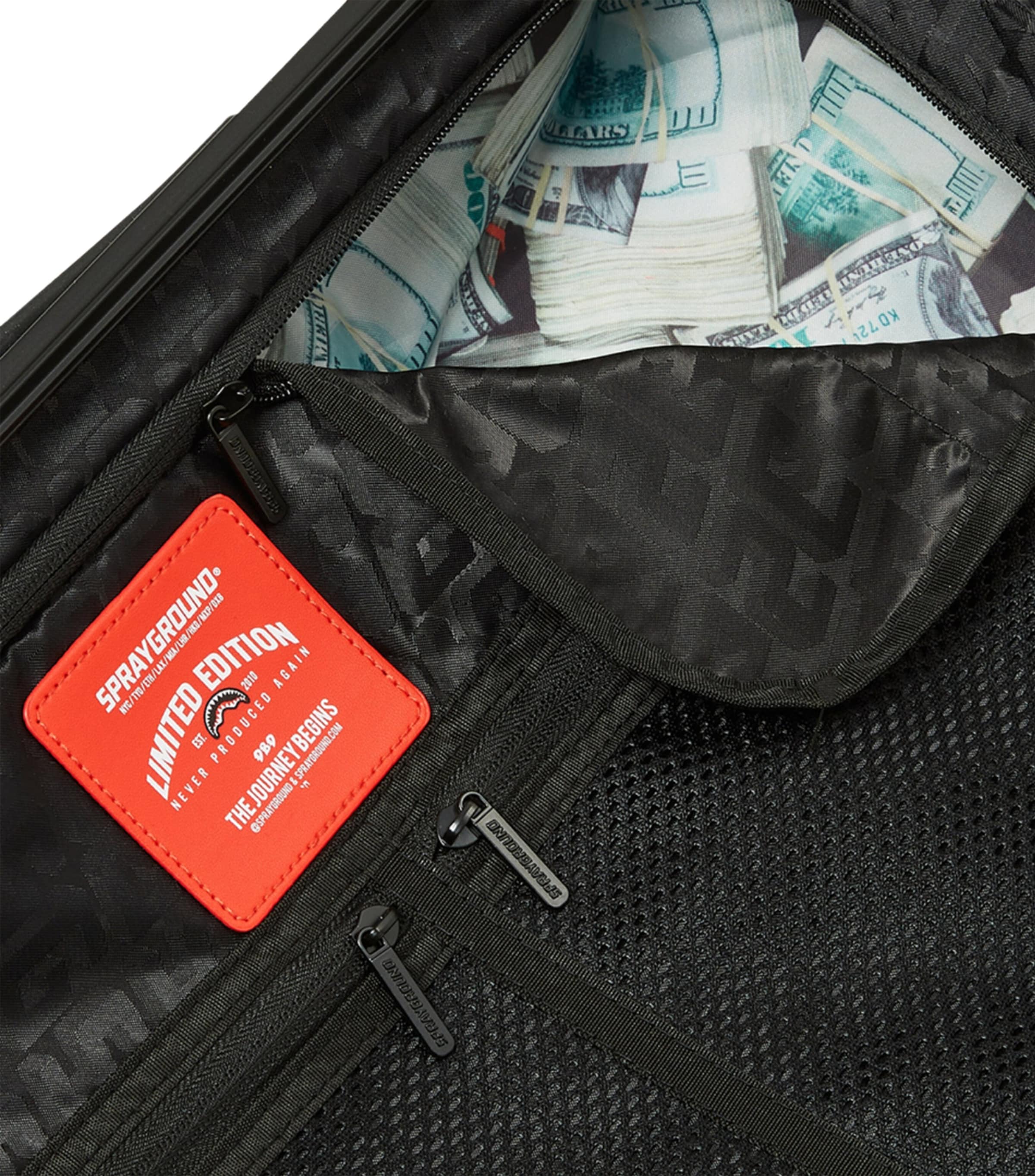 Sprayground Embossed Cabin Suitcase (50cm) Black Image 8