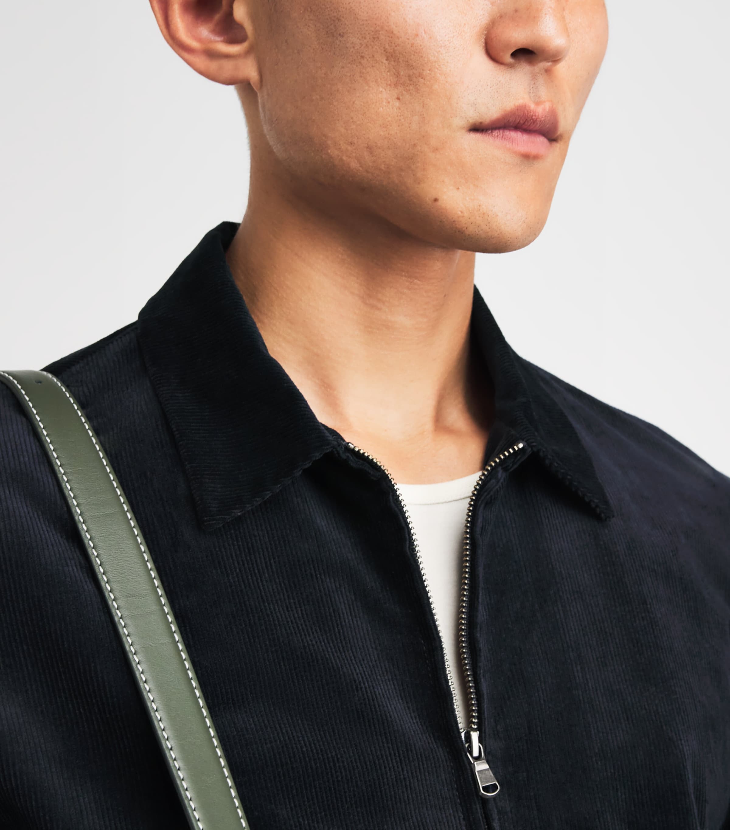 Sunspel Mens Corduroy Harrington Jacket Navy Image 3