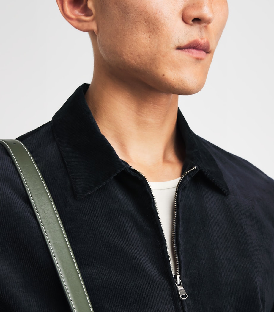 Sunspel Mens Corduroy Harrington Jacket Navy Image 3