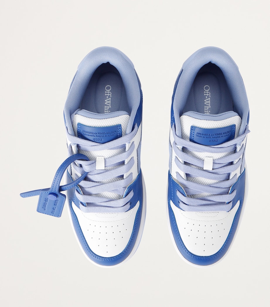 Off-White Kids Leather OOO Sneakers Blue Image 4