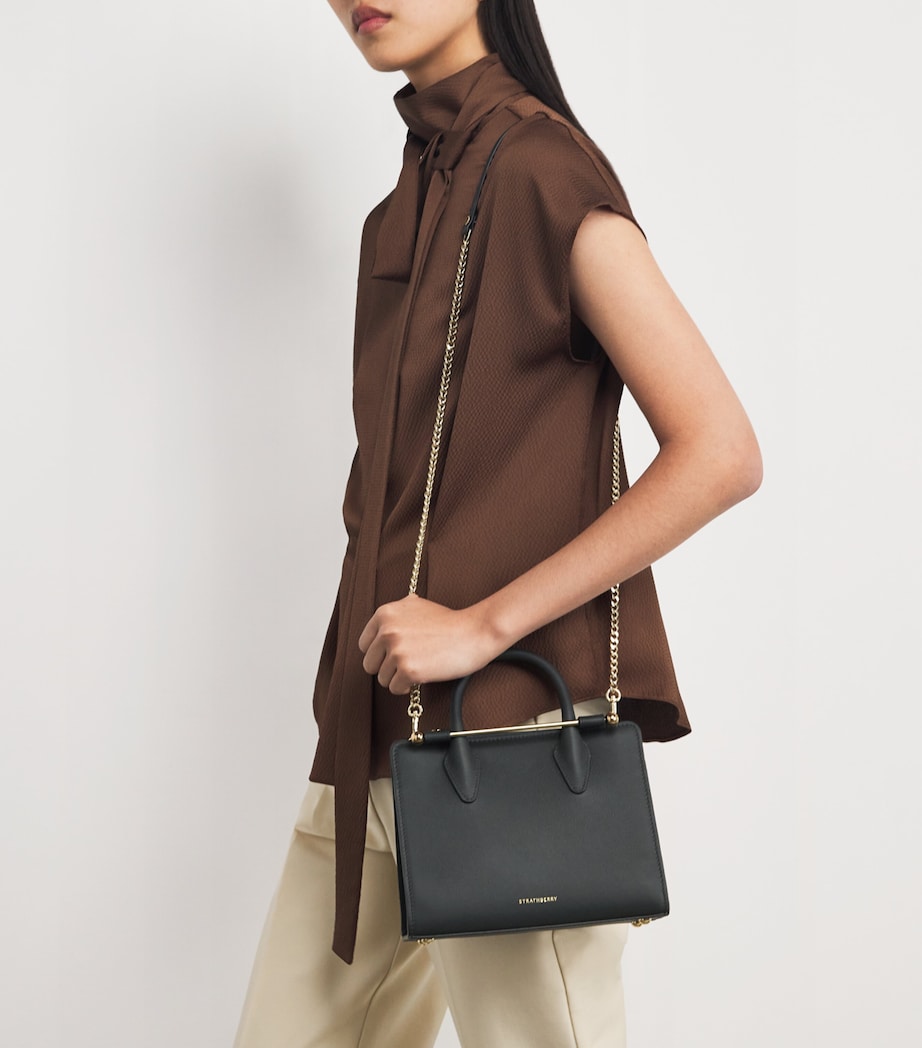 Mini Leather Tote Bag BLACK Image 2