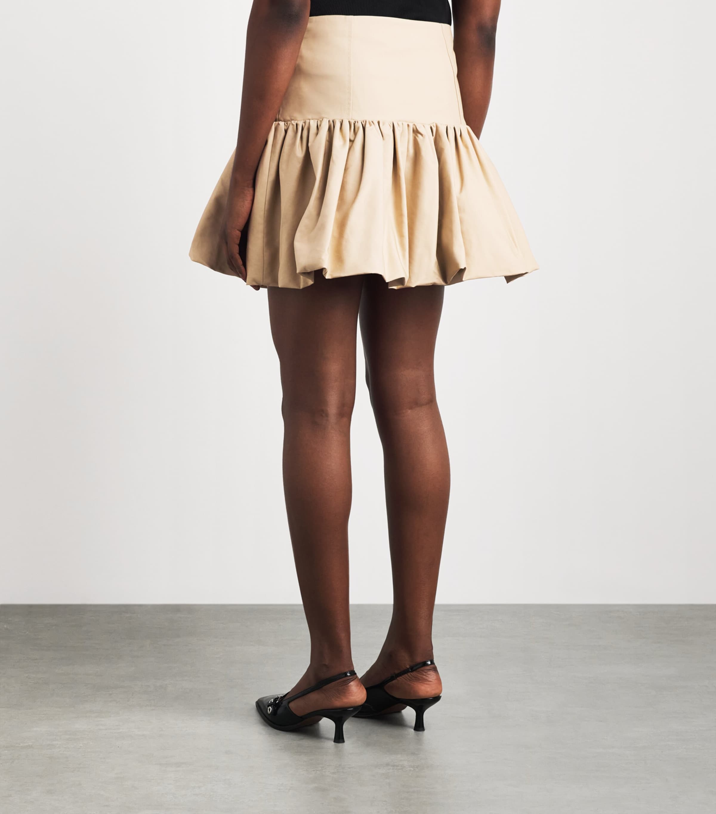 GANNI Organic Cotton Bubble Mini Skirt Zzr Warm Sand Image 5