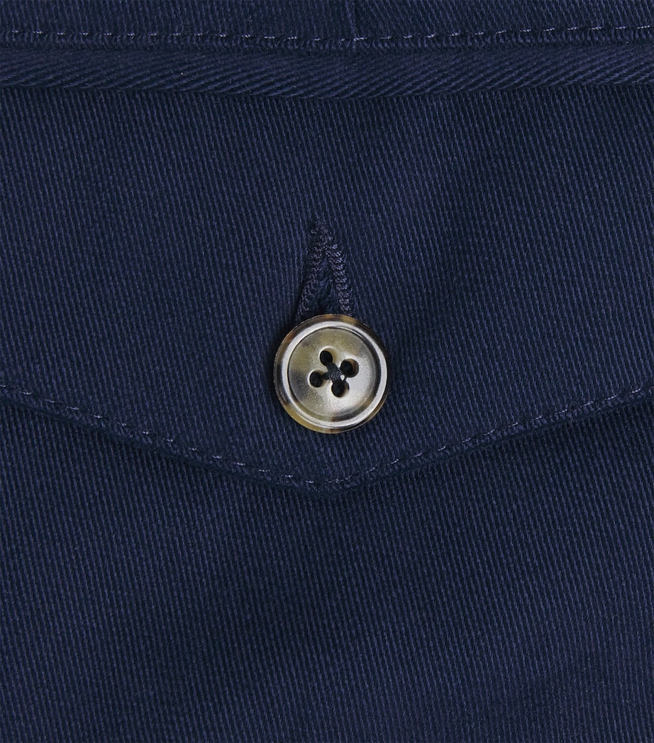 Eleventy Mens Cotton-Cashmere Pleated Straight Trousers Blu Image 6