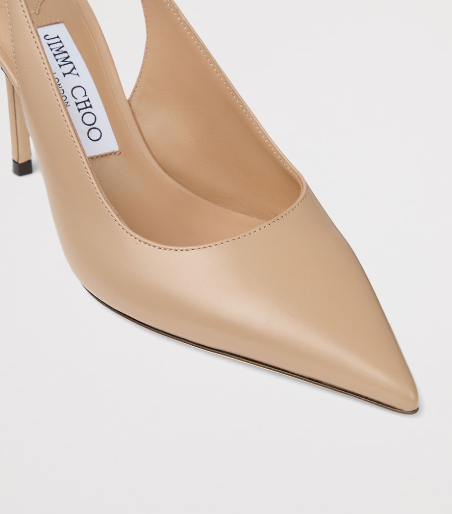 Jimmy Choo Womens Love 85 Leather Slingback Pumps Chai Image 6