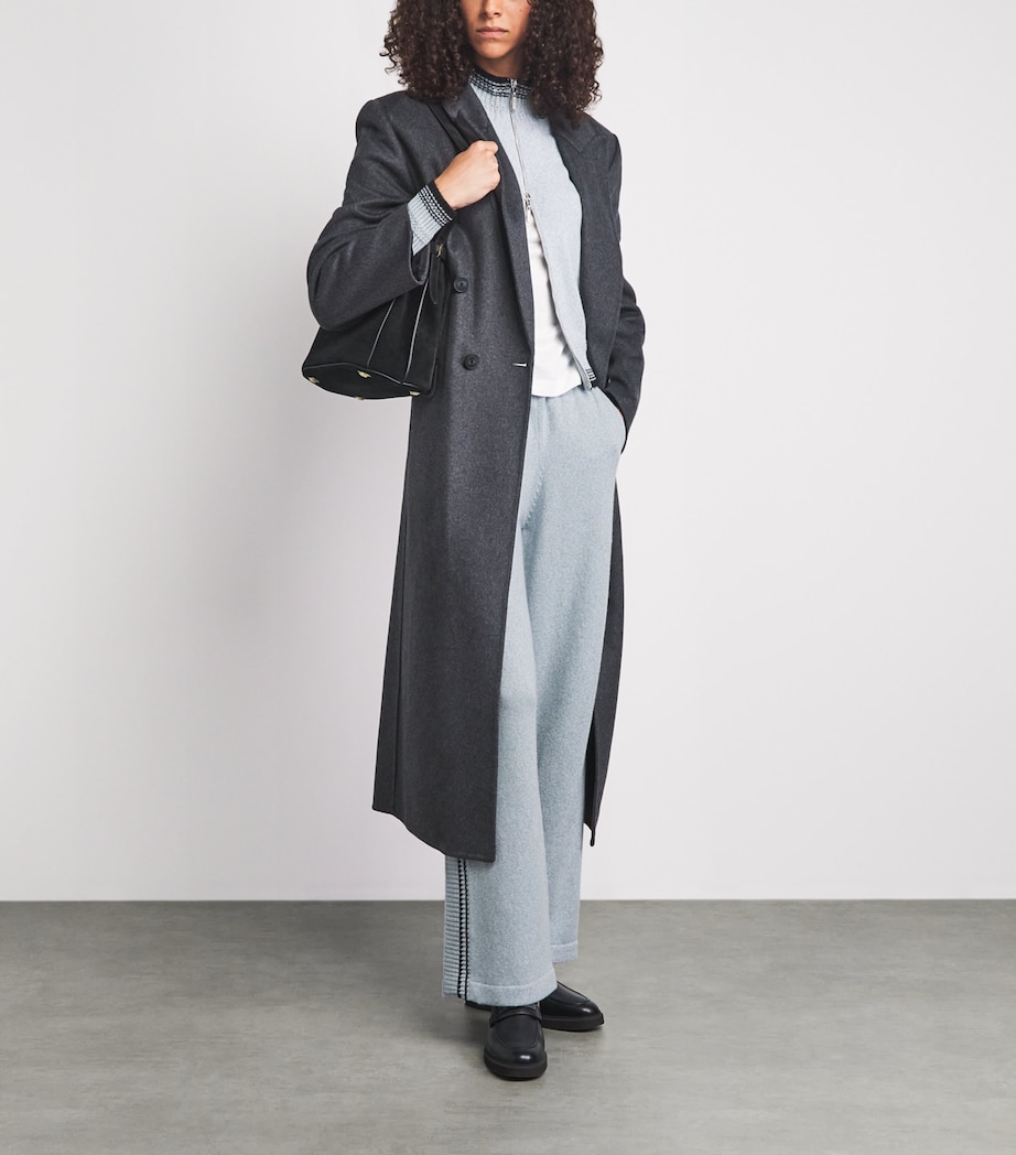 Barrie Womens Mottled Cashmere Wide-Leg Trousers Bbarnblk/bbclclu Image 2