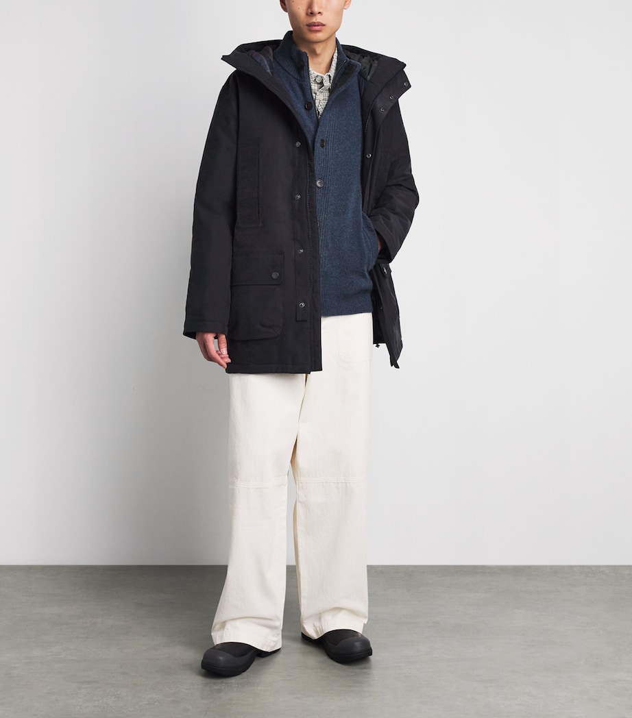 Barbour Mens Wool Patch Zip-Through Cardigan Dark Indigo Image 2