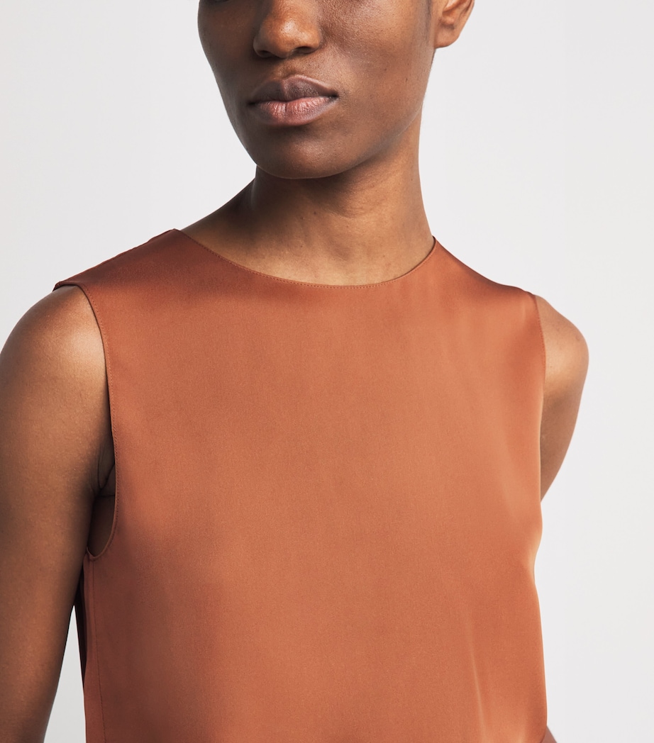 Silk Georgette Shell Blouse ZFD BRIGHT COGNAC Image 3