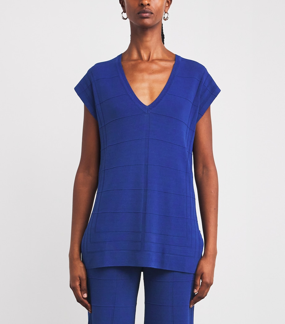 Grid Knit Tank Top COBALT Image 3