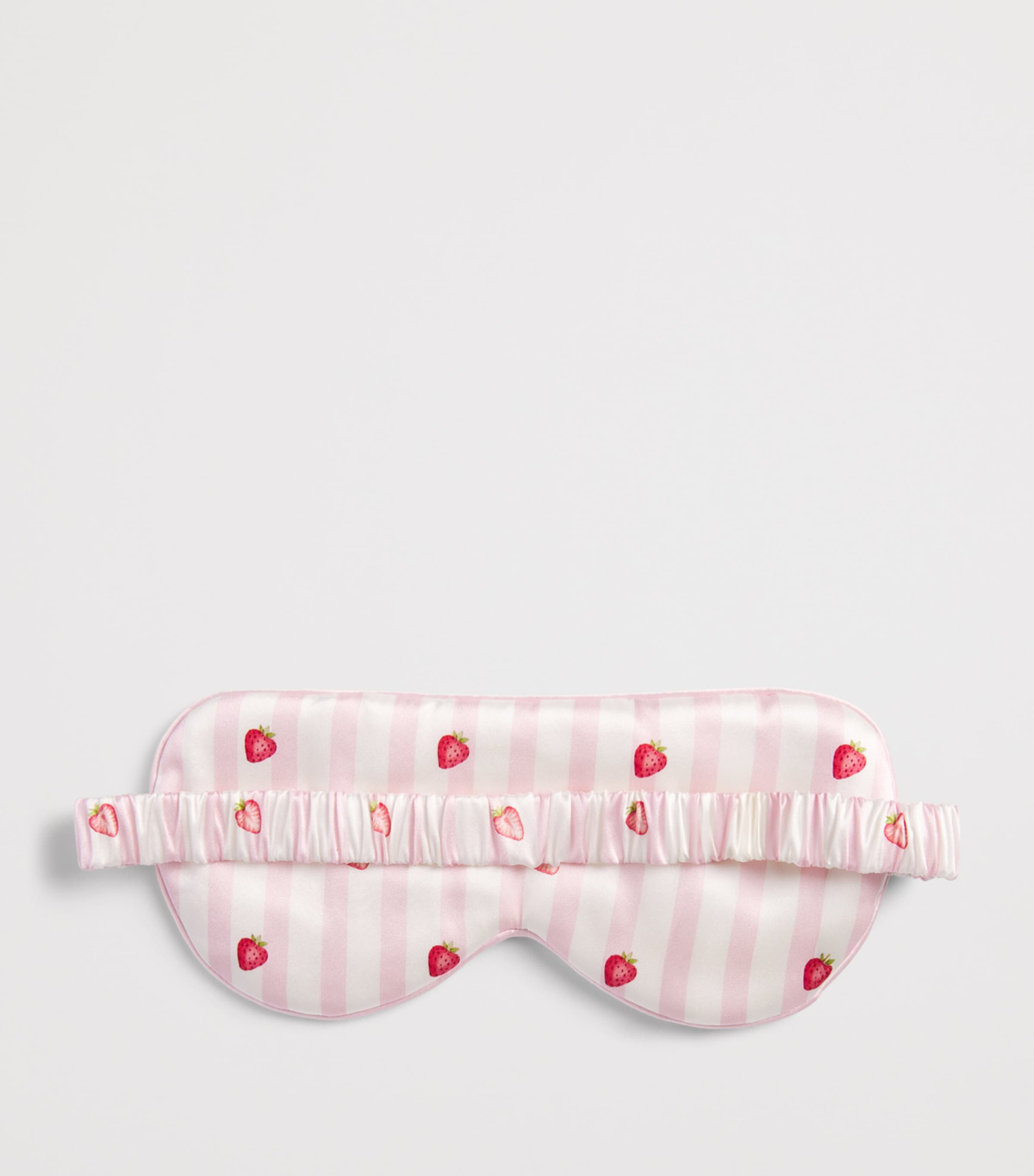 MANITO Womens Mulberry Silk Summer Fruits Eye Mask Strawberry Pink Image 2