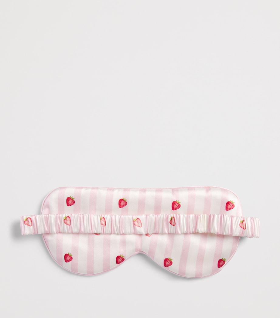MANITO Womens Mulberry Silk Summer Fruits Eye Mask Strawberry Pink Image 2