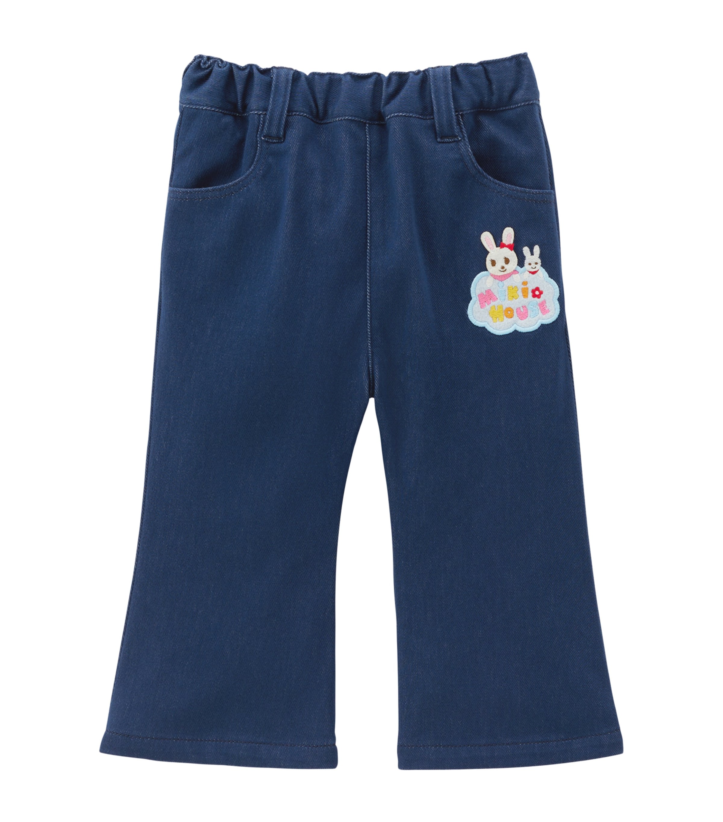 Miki House Cotton-blend Logo Trousers In Blue