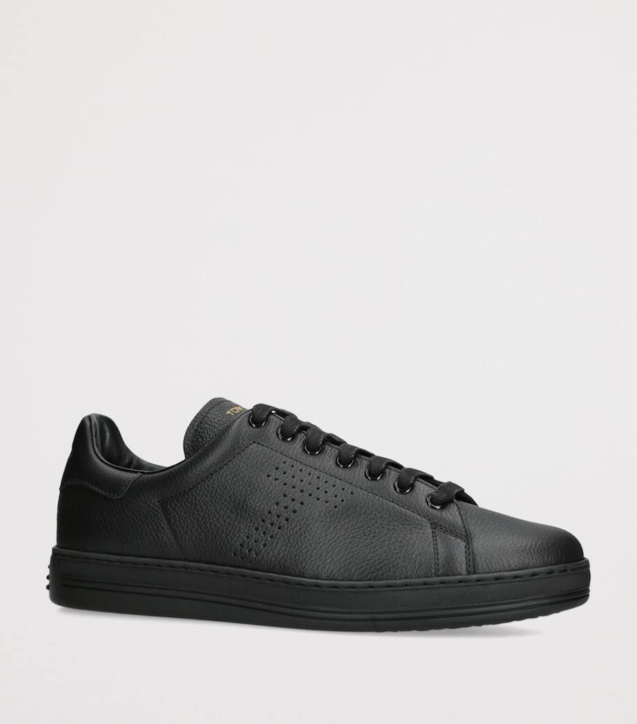 TOM FORD Leather Warwick Sneakers Black Image 3