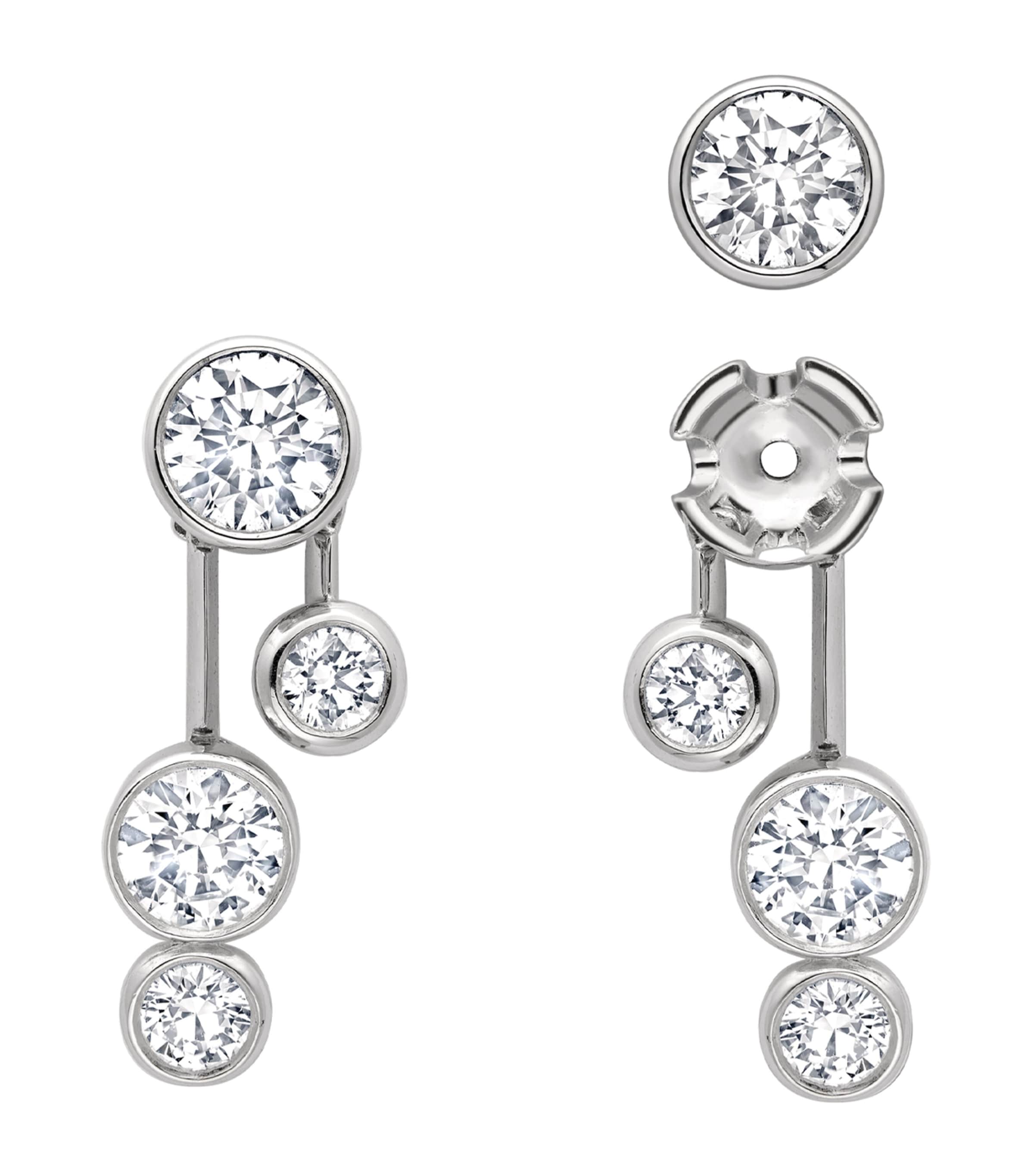 Platinum and Diamond Raindance Detachable Drop Earrings PLATINUM Image 2