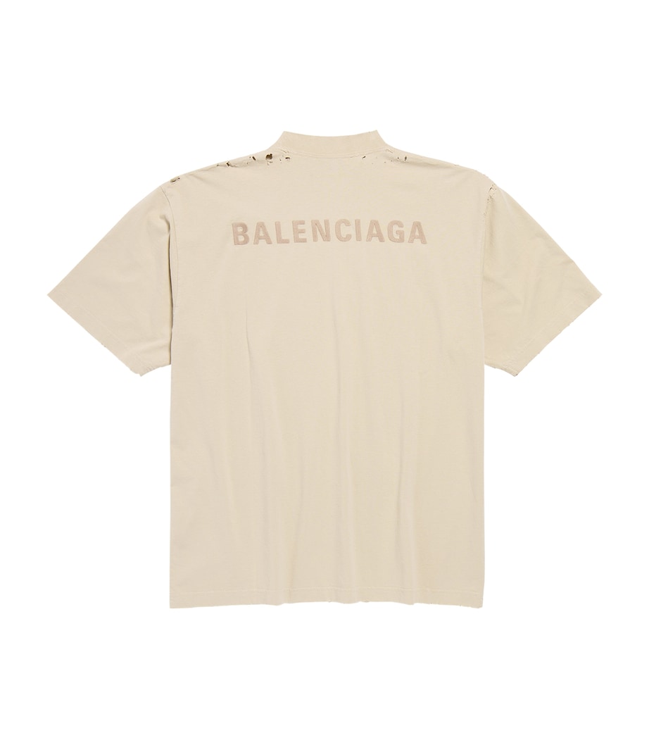 Cotton Distressed Logo T-Shirt 9661 Image 3