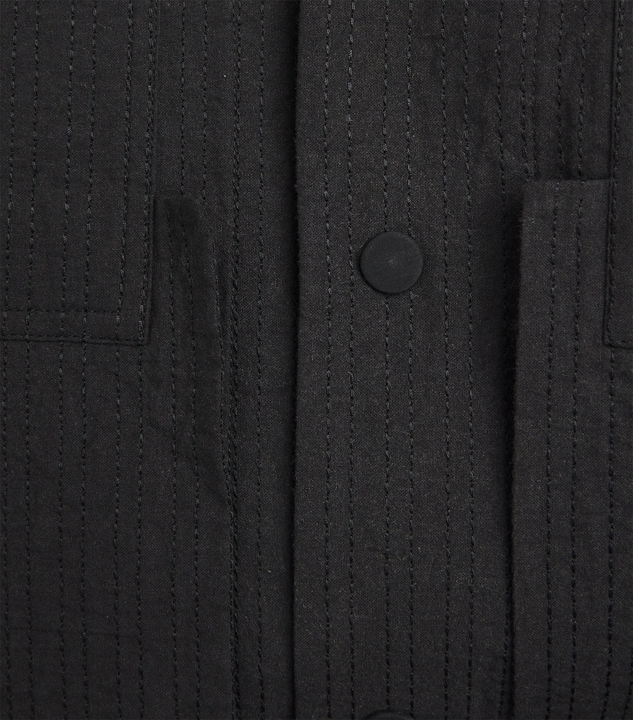 Cotton Embroidered Worker Jacket BLACK Image 5
