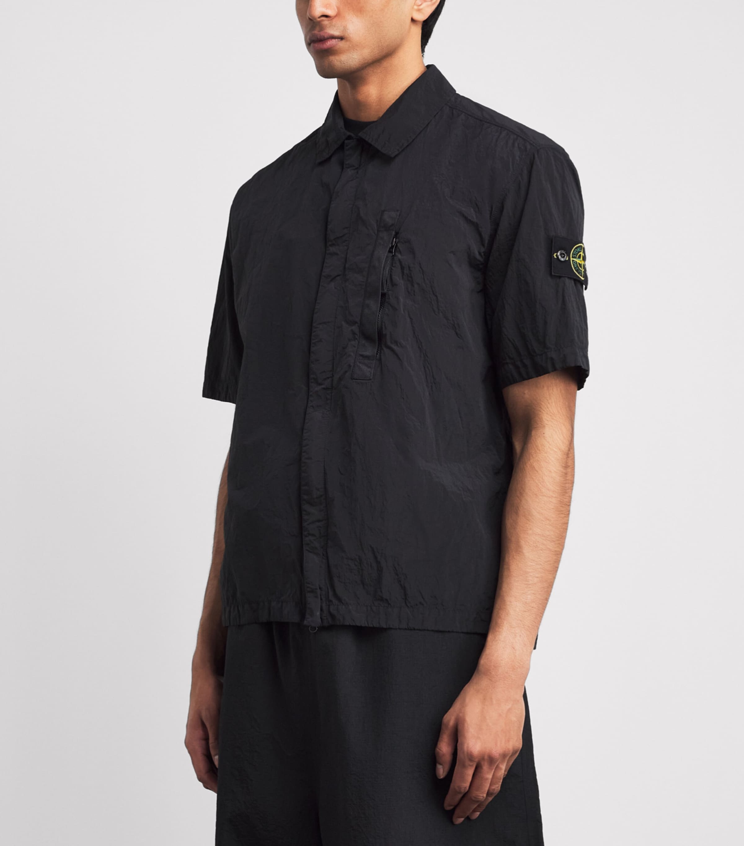 Stone Island Mens Nylon Zip-Up T-Shirt Image 4