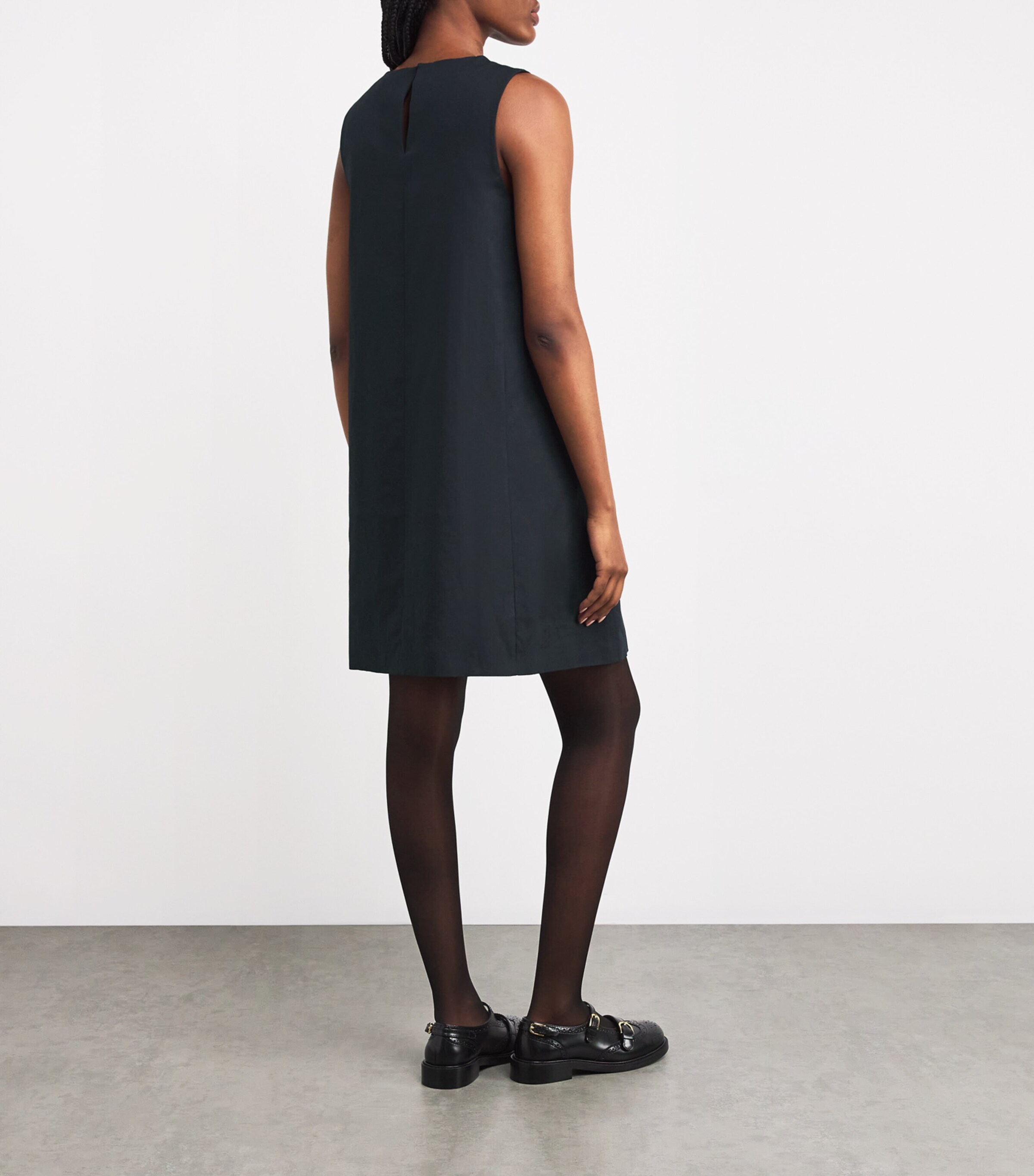 Weekend Max Mara Womens Cotton-Linen Mini Dress Black Image 4