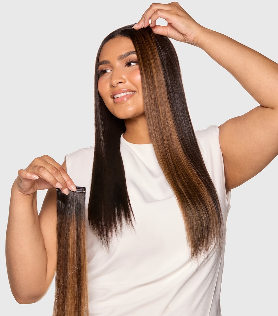 Beauty Works x Huda BARELY THERE Mix & Match Minis Clip-In Hair Extensions (18") MIDNIGHT KOHL Image 5