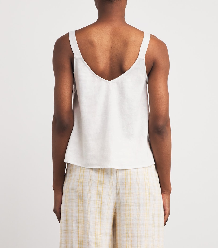 Linen-Blend V-Neck Cami Top OFWHT OFF WHITE Image 4