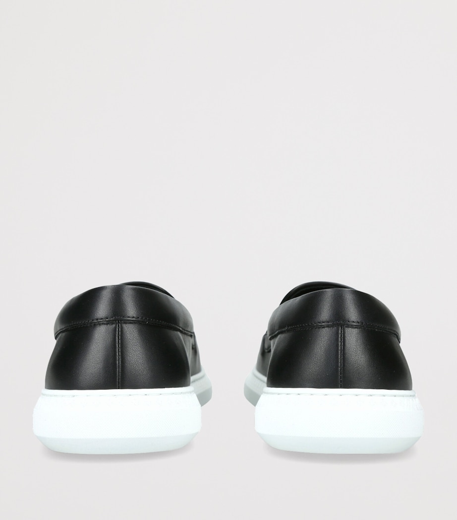 Leather-Suede G Set Slip-On Loafers BLACK Image 2