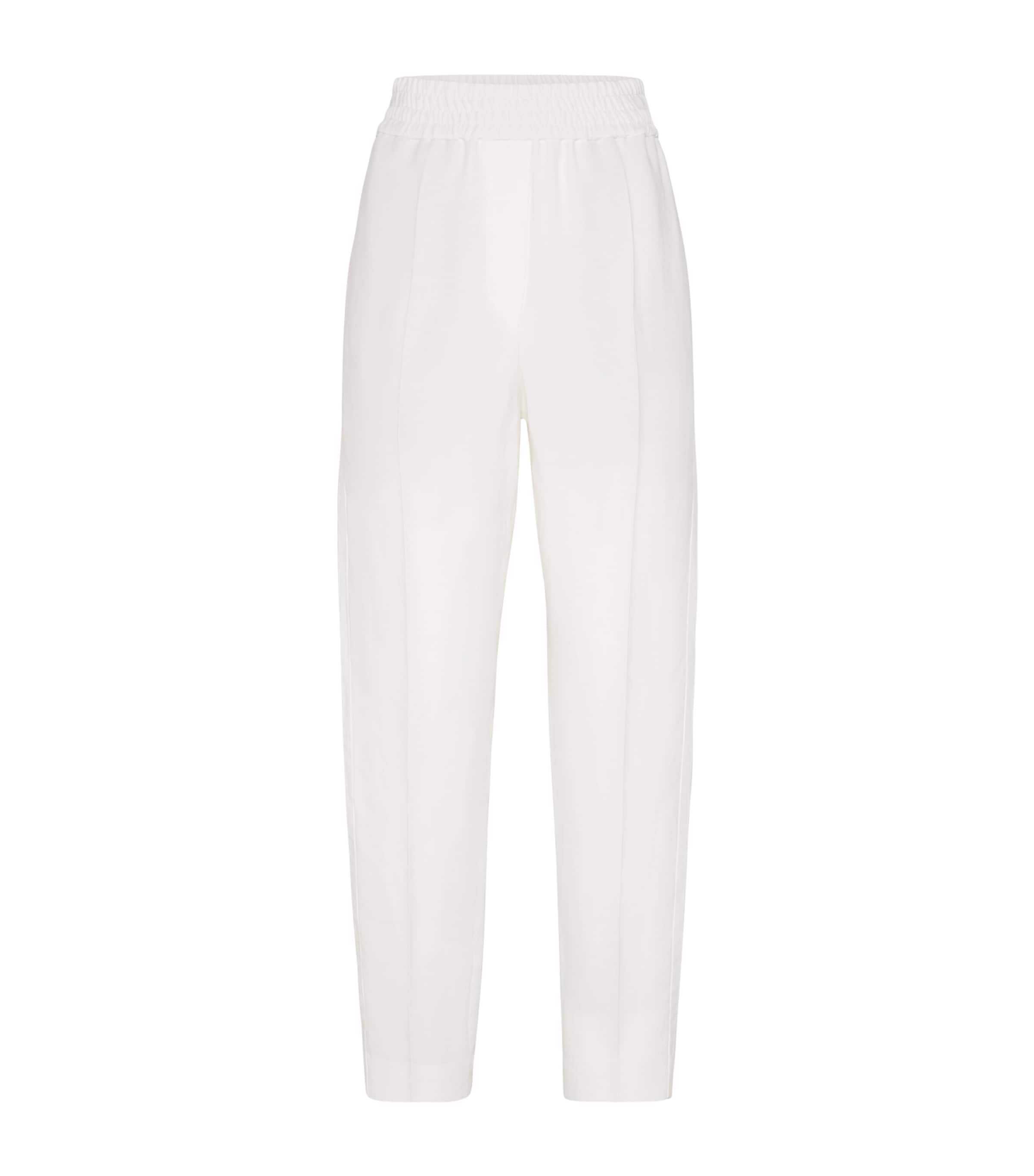 Brunello Cucinelli Women Slouchy Trousers In Viscose And Linen Fluid Twill With Moniline In Beige