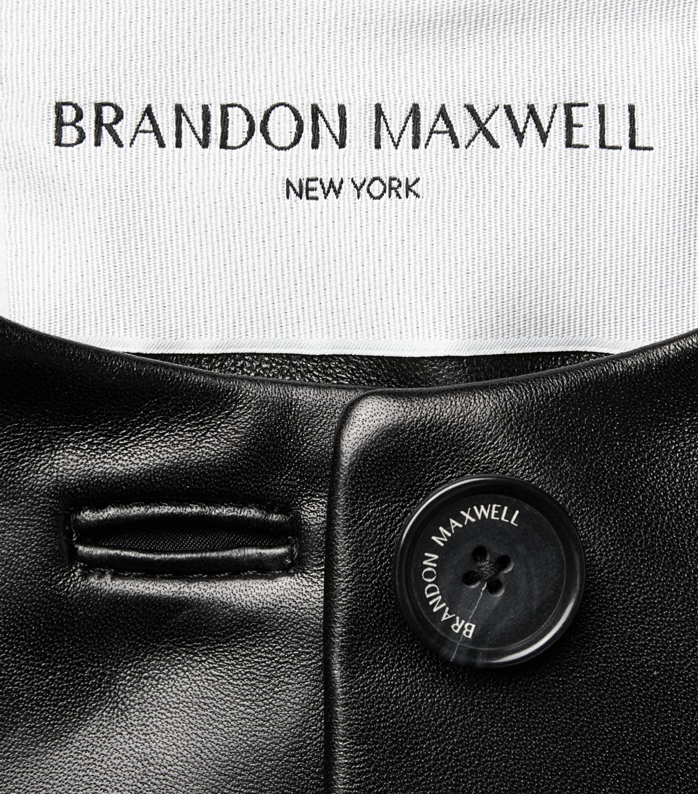 Brandon Maxwell Womens Ryder Leather Jacket Black Image 6