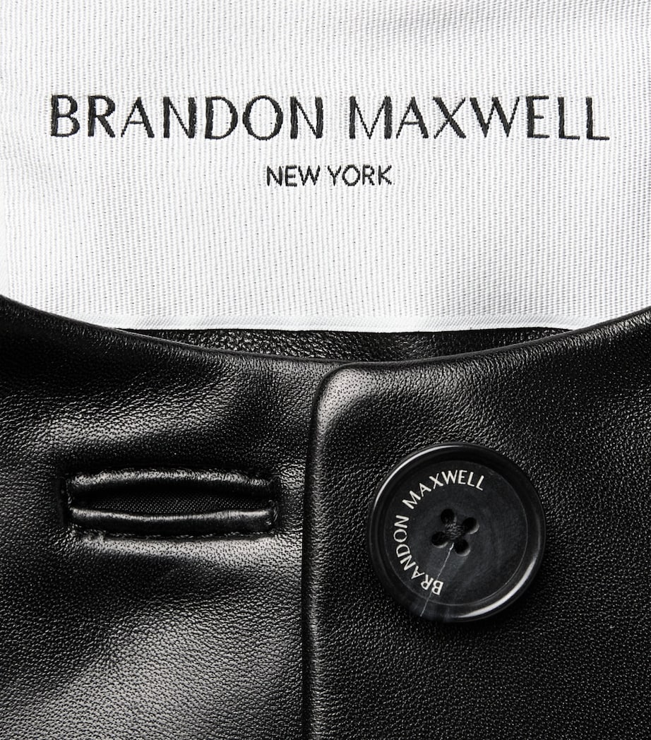Brandon Maxwell Womens Ryder Leather Jacket Black Image 6