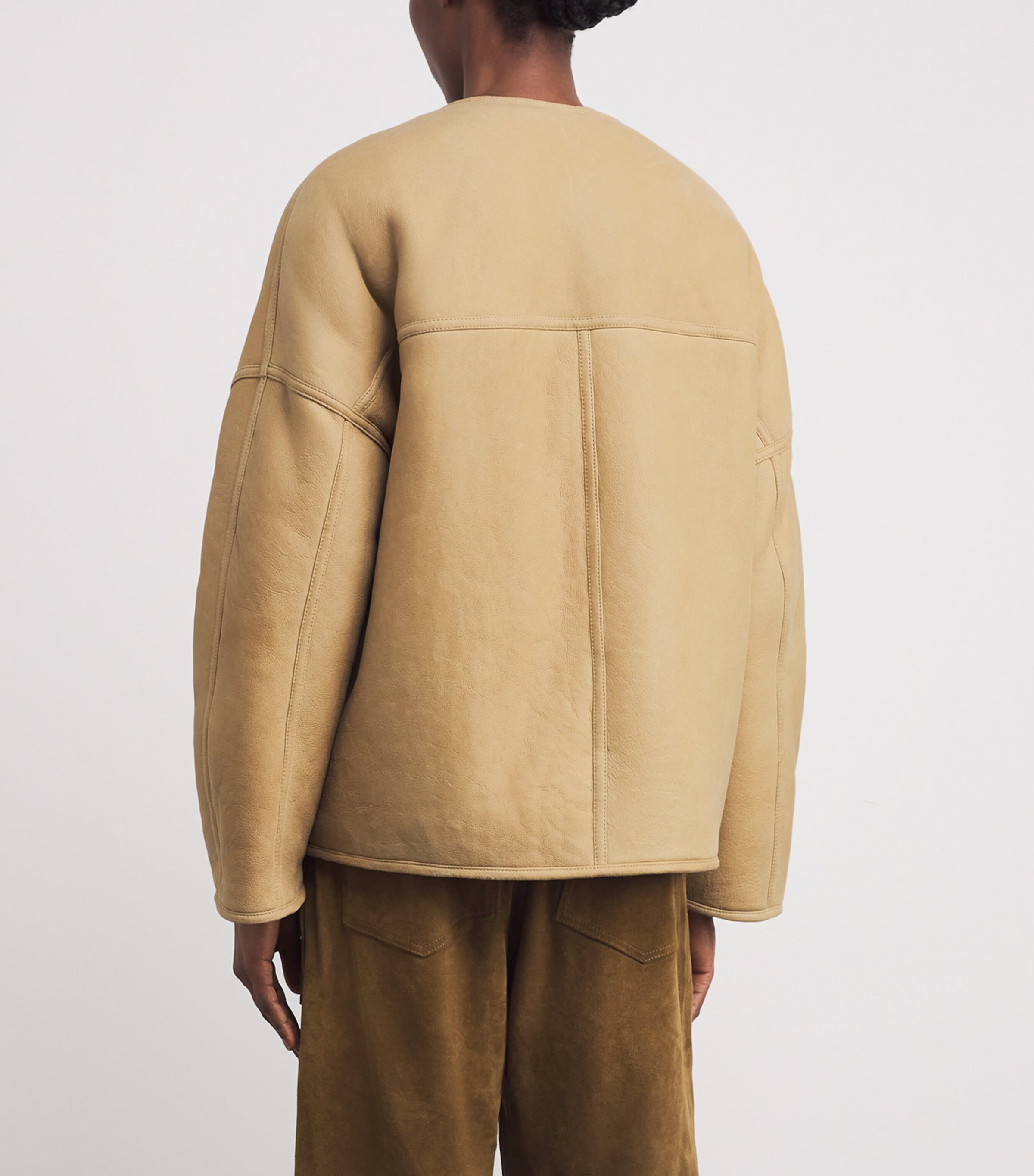 Shearling Reversible Jacket TAUPE/CREAM Image 4