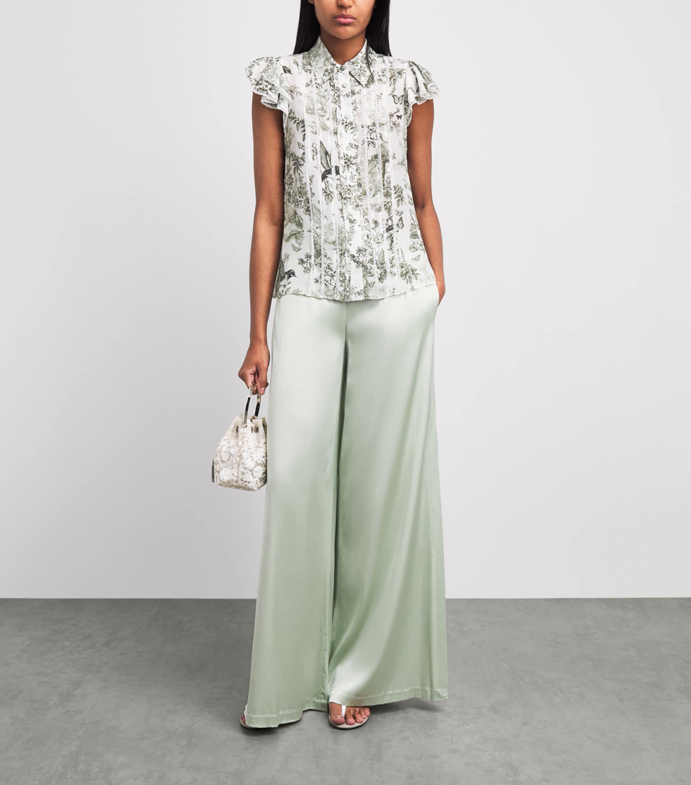 Alice+Olivia Womens Ruffle Minda Blouse Daybreak Image 2