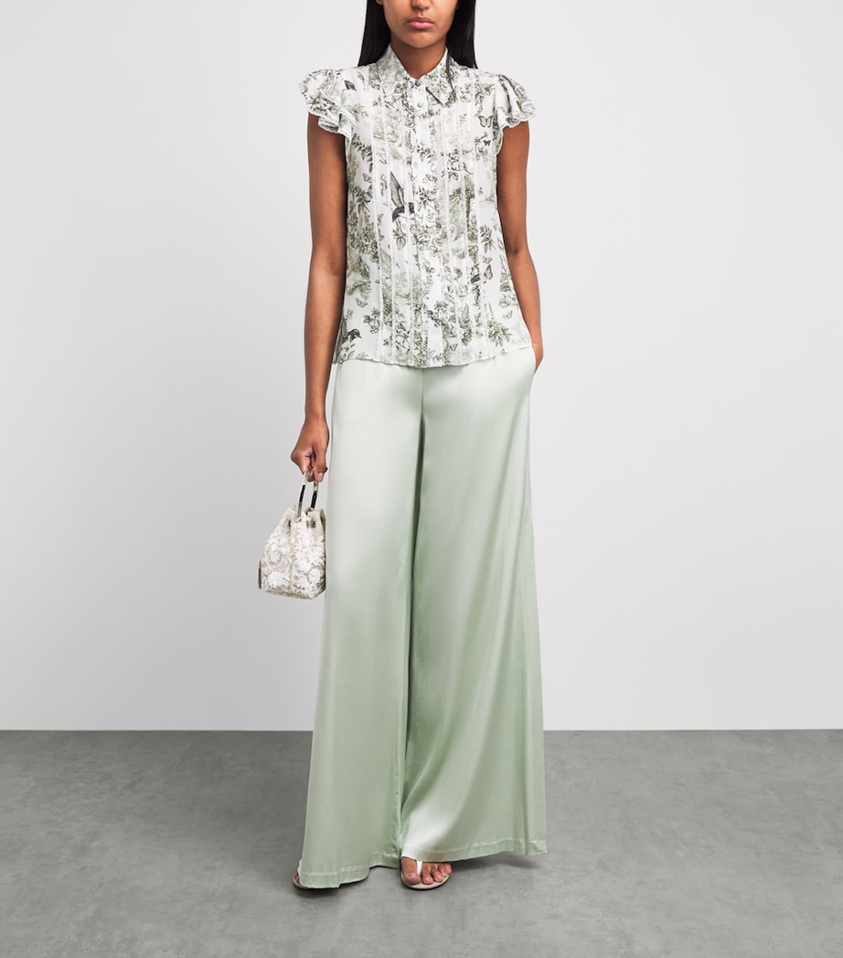 Alice+Olivia Womens Ruffle Minda Blouse Daybreak Image 2