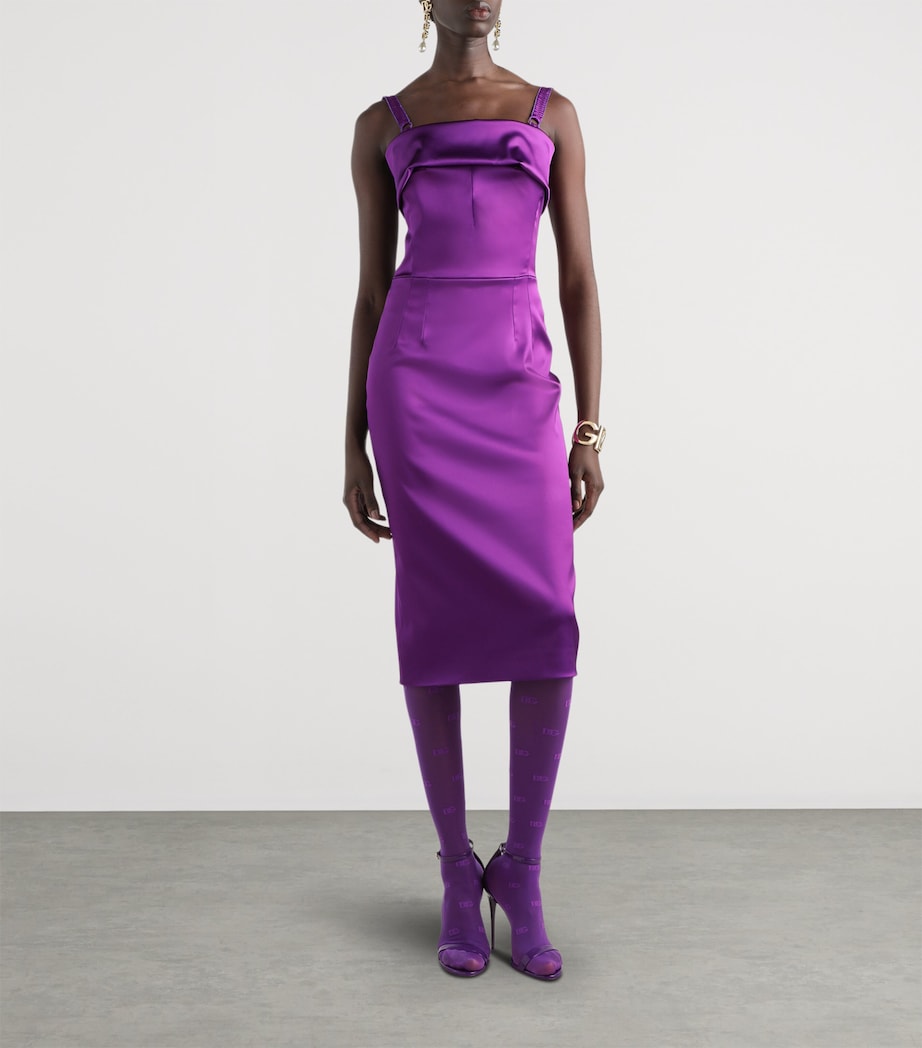 Satin Midi Dress F0571-PURPLE Image 5