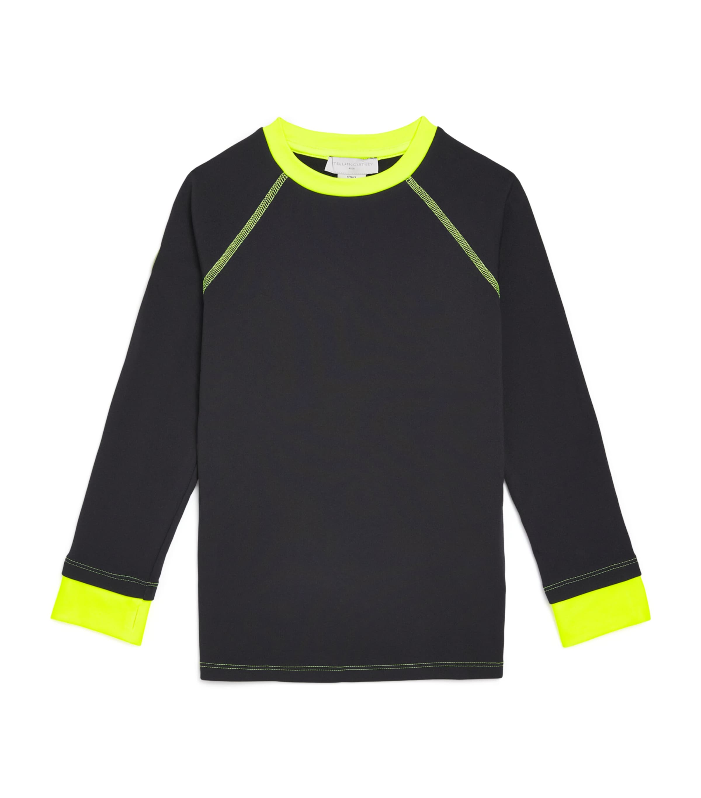 Stella Mccartney Neon-trim T-shirt In Black