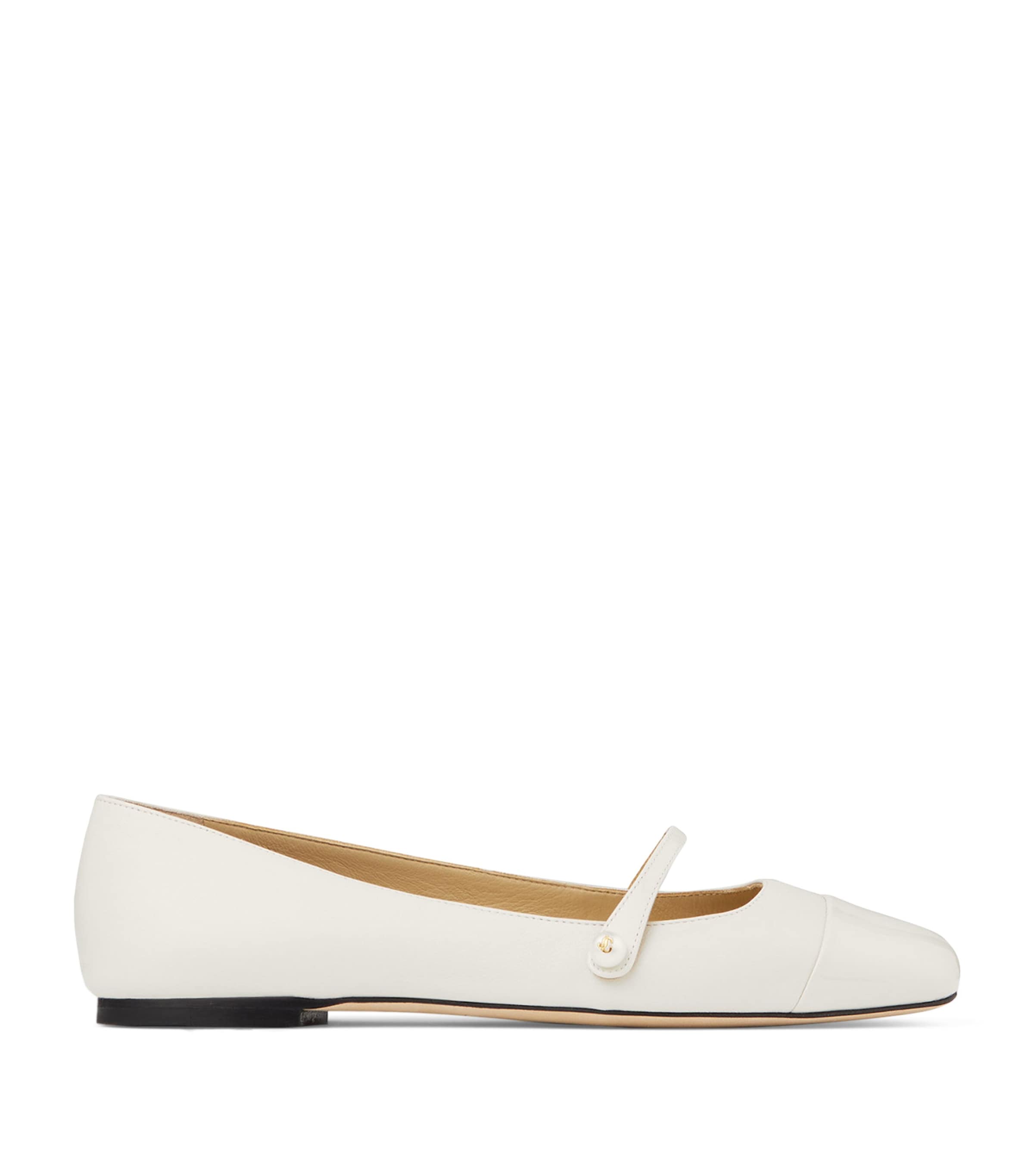 JIMMY CHOO ELISA LEATHER BALLET FLATS 