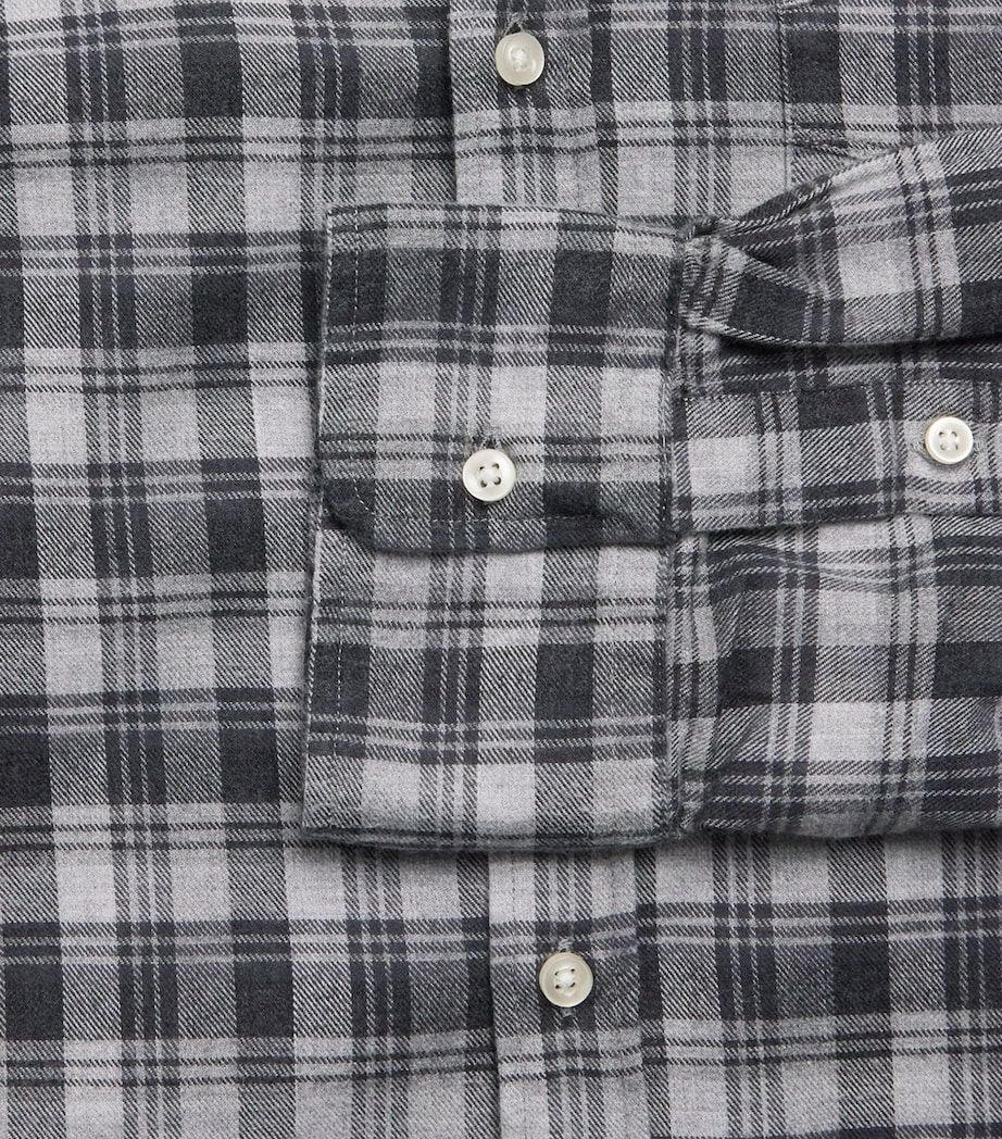 Cotton Check Lipp Shirt MIDGREY/DARKGREY Image 5